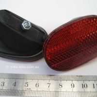 Trike Bike Australia Tricycle Reflector A red and black tricycle reflector for safety on Australian roads.