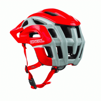 Red and grey adult tricycle helmet for safety