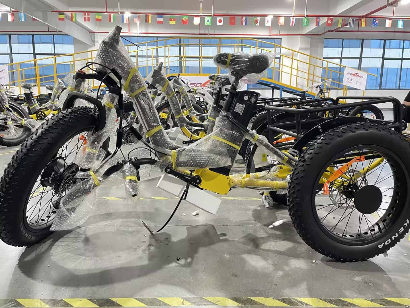 Trike Bike manufacturing facility preparing the Sobowo FAT Tricycle before shipping to Australia