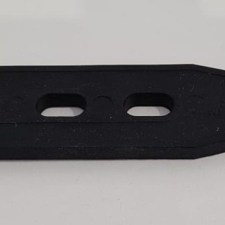 A black metal handlebar mount bracket for adult tricycles. It features multiple holes for adjustment.