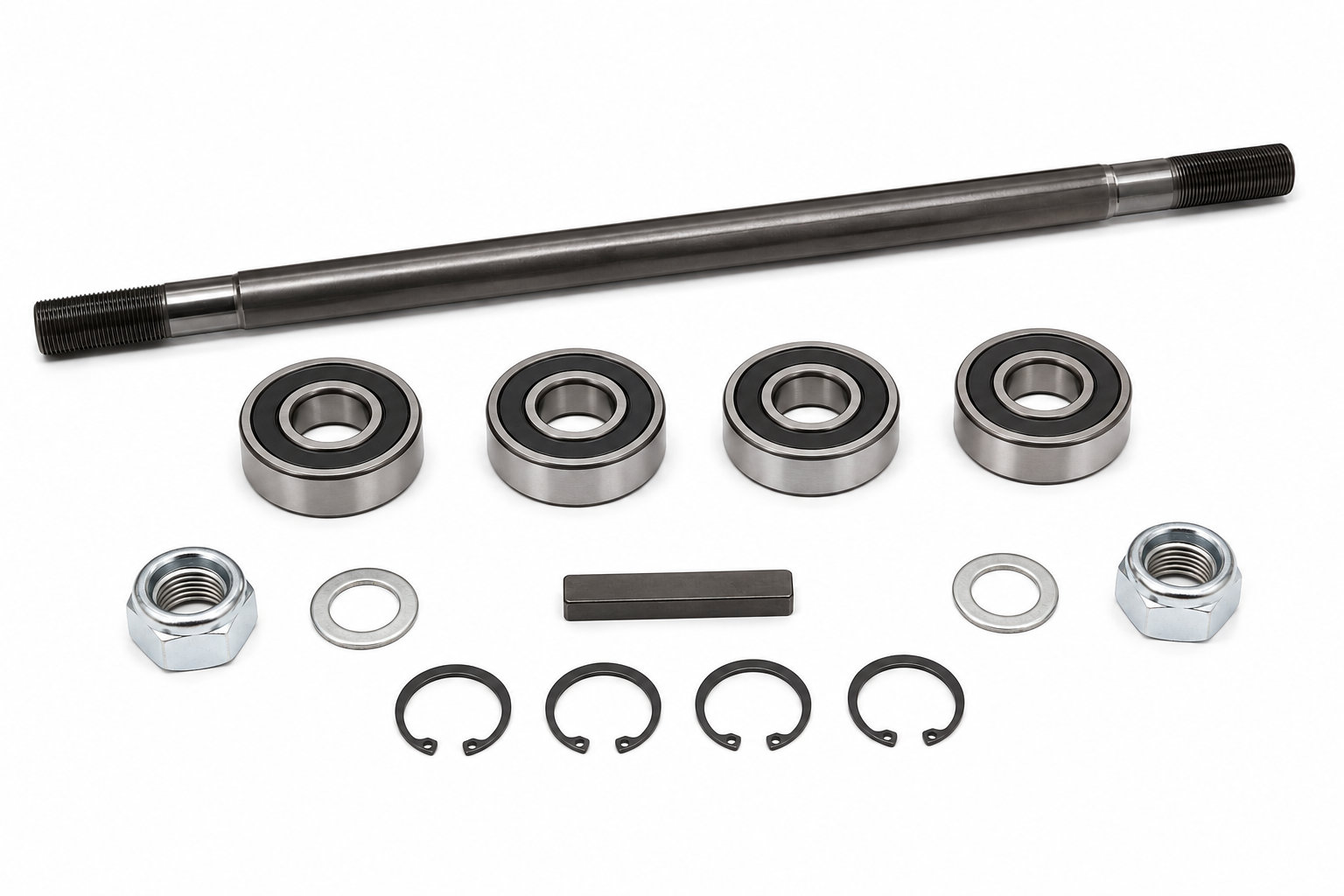 Sobowo adult tricycle rear axle assembly with sealed bearings, axle nuts, washers, axle key and circlips