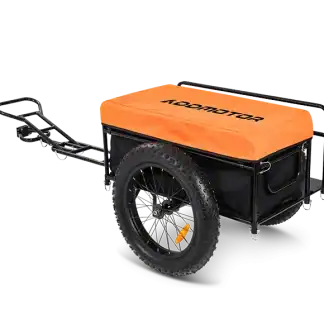 Addmotor electric cargo trailer side view showing weatherproof bag