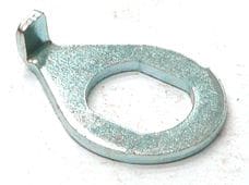 A green metal part for an adult tricycle. Suitable for custom or replacement use.