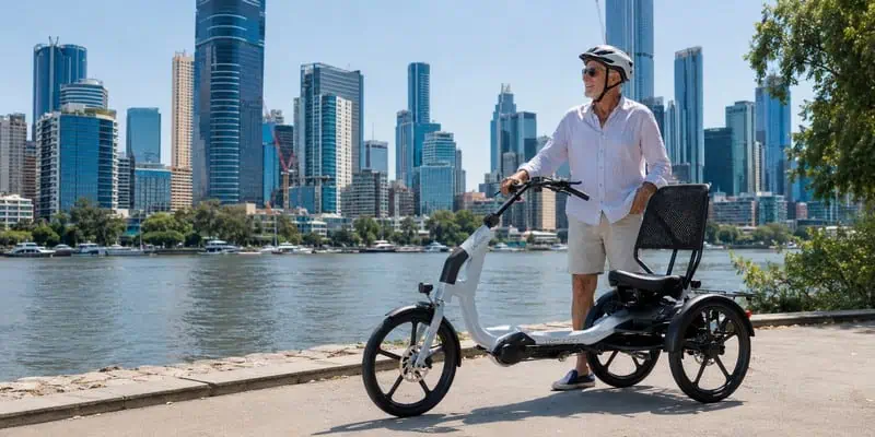 Trike Bike CHILL alongside the Brisbane River