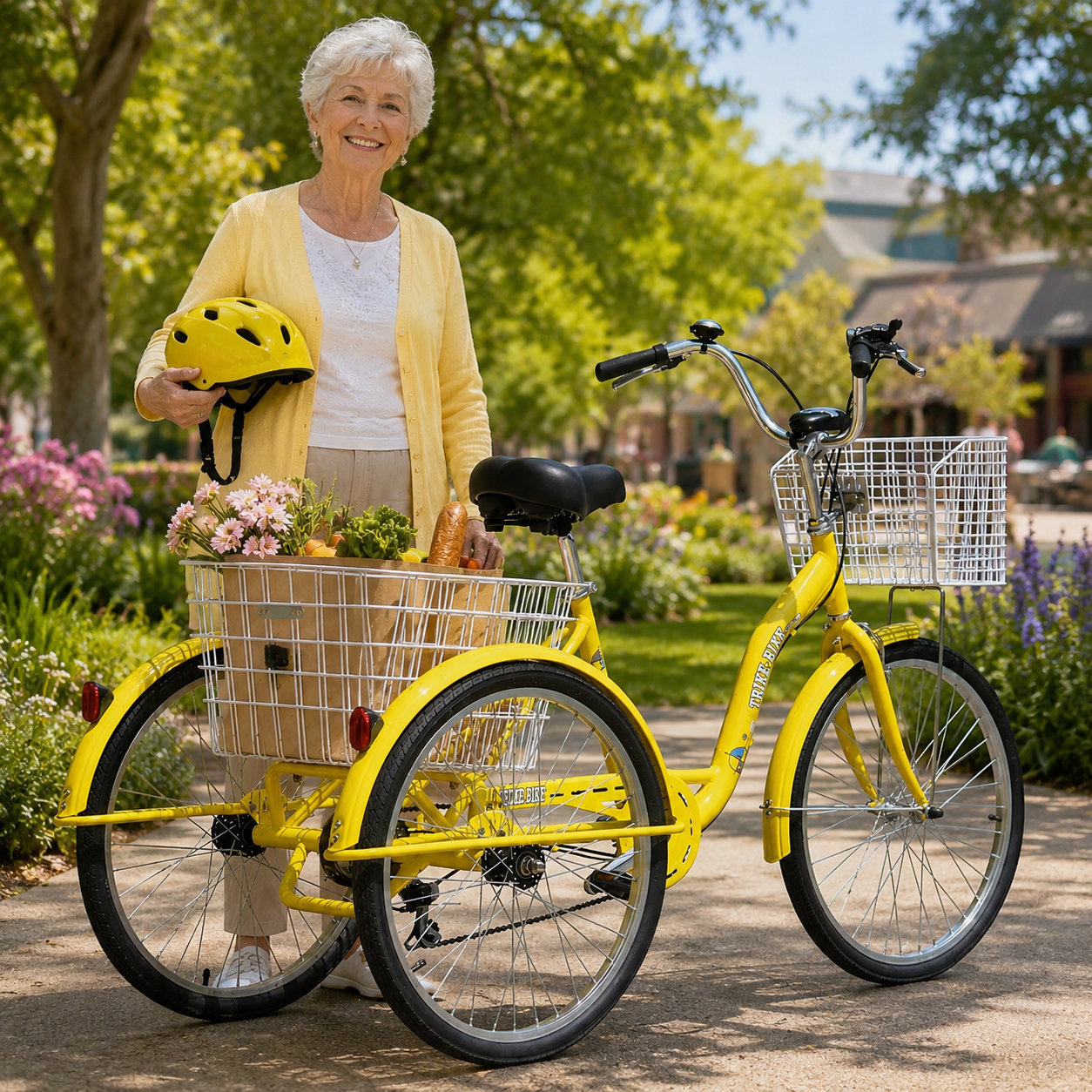 Trike Bike yellow 24 inch tricycle perfect for older riders