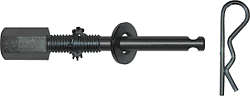 A black parking bolt and clip for securing adult tricycles.