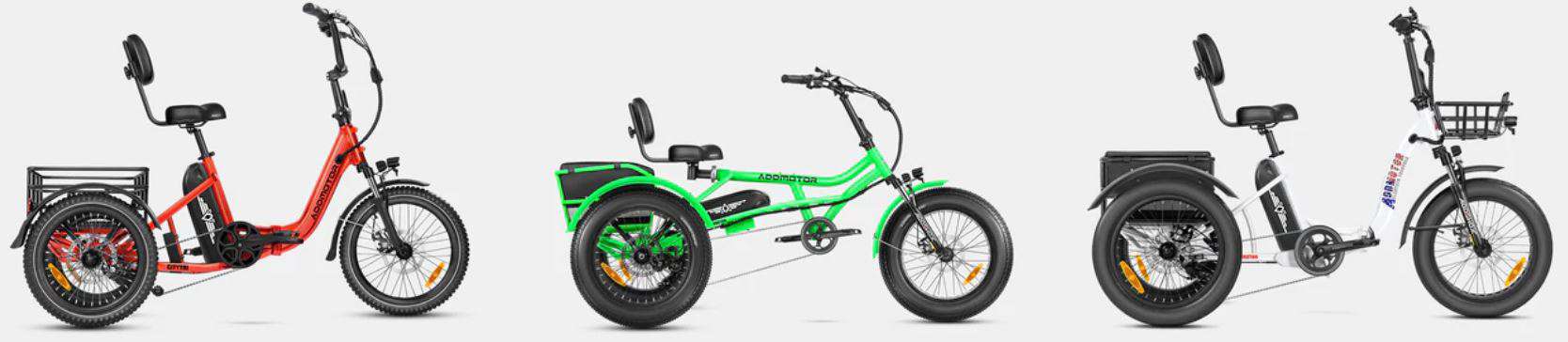 Electric adult tricycles with comfortable seats and sturdy frames for easy riding. Perfect for leisu.
